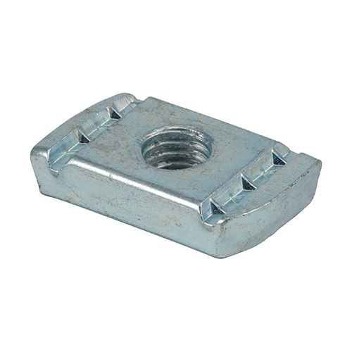 TIMCO אגוזים לתיעול M8, ציפוי אבץ, 100 יחידות באריזה