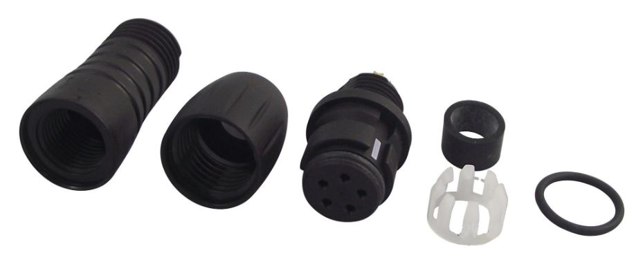 BINDER 5 Way M8 Free Socket, 63V/2A, Gold-Plated Contacts