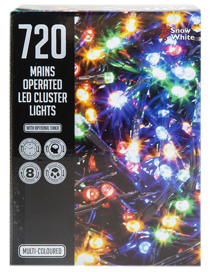 Snow White - Guirlande lumineuse à LED multicolore 720 LED, 9m, intérieur/extér
