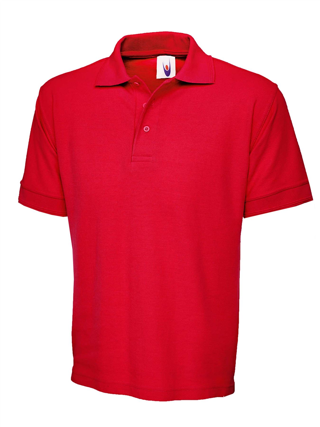 Uneek Unisex Cotton Polo Shirt - Red, XL
