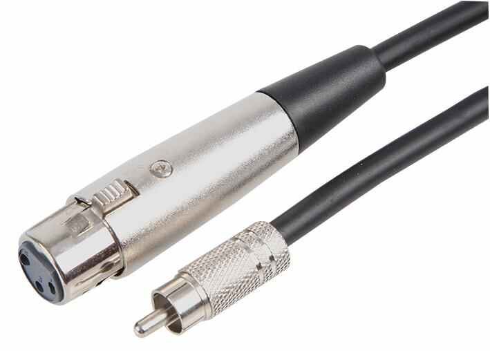 Pro Signal XLR žena na RCA konektor, audio kabel, 3m, černý