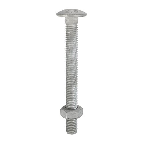 Timco M10 x 200mm Gegalvaniseerde Remschroeven met Moeren (10 stuks)