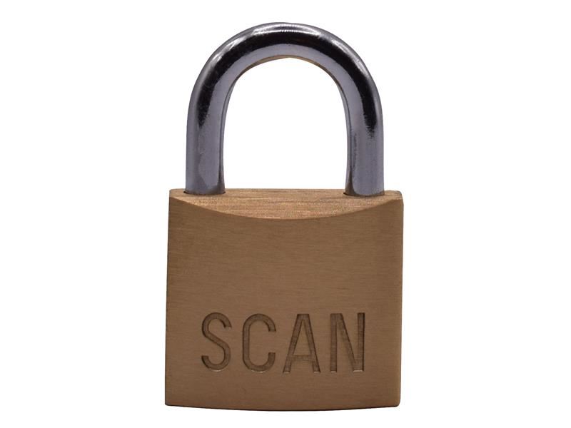 Scan מנעול פליז 30 מ״מ - 3 מפתחות, קשת נגד חיתוך