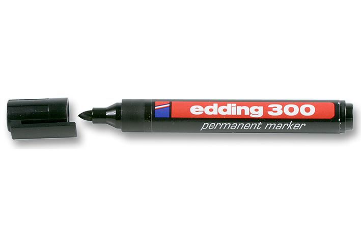 EDDING Bullet Tip Permanent Marker Pen, Black, 1.5-3mm Stroke