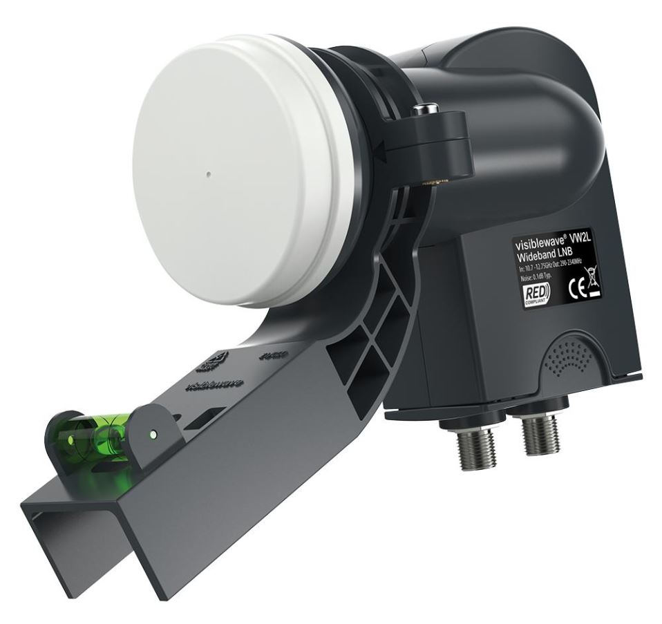 VISIBLEWAVE Twin Output Wideband LNB with Level Indicator, SKY Q Compatible