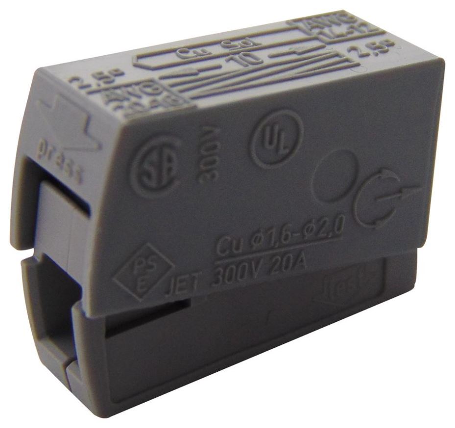 WAGO 224-101 Grey Lighting Connector, 2.5mm², 24A