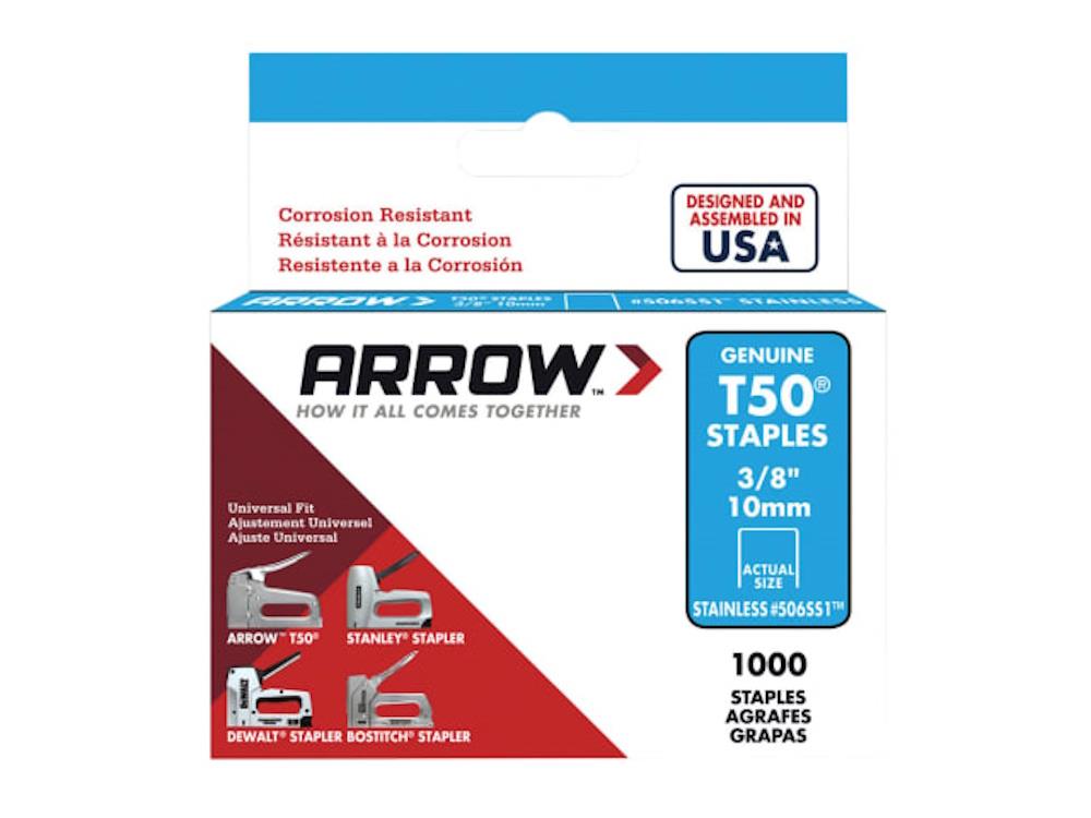 Arrow T50 Roestvrijstalen Nietjes 10mm (1000 stuks)