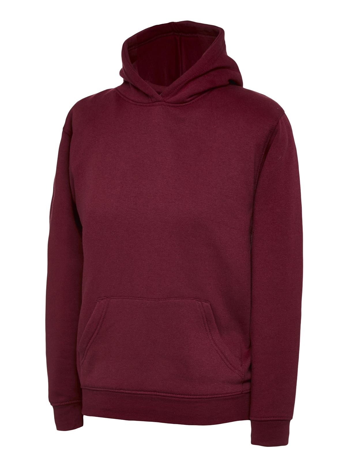 Uneek Kids' Maroon Hooded Sweatshirt - 50% Polyester 50% Cotton - Age 2