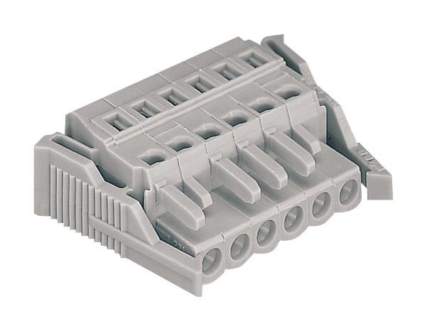 WAGO Pluggable Terminal Socket Connector, 3-Way, 5mm Pitch, Grey