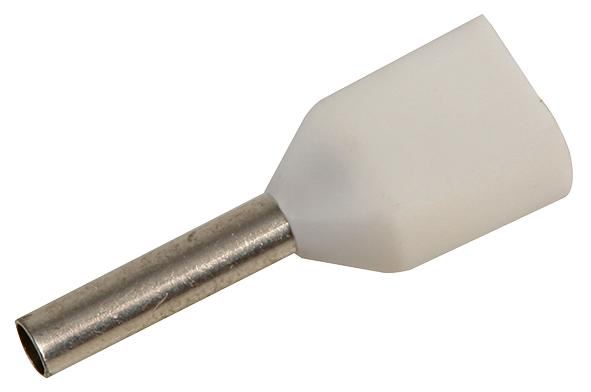 CONCORDIA TECHNOLOGIES Dual Entry Cord End Terminals, 0.5mm, White (100 Pack)
