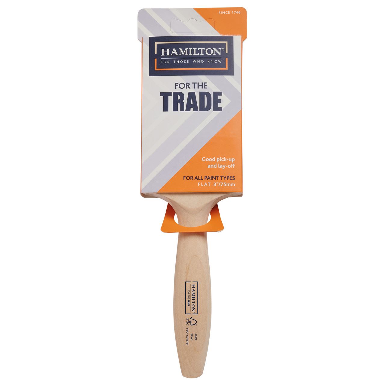 Hamilton - For The Trade 3101001-30 Berus Rata Hujung Halus 3 Inci