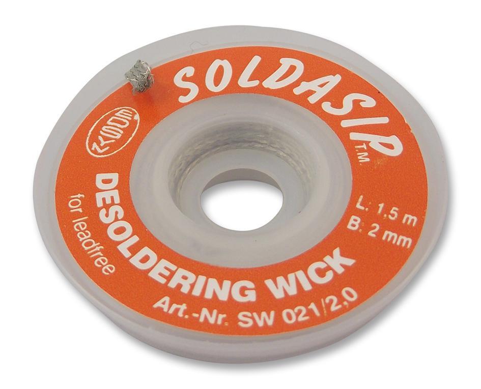 EDSYN Lead-Free Desoldering Braid, Copper, 2mm x 1.5m