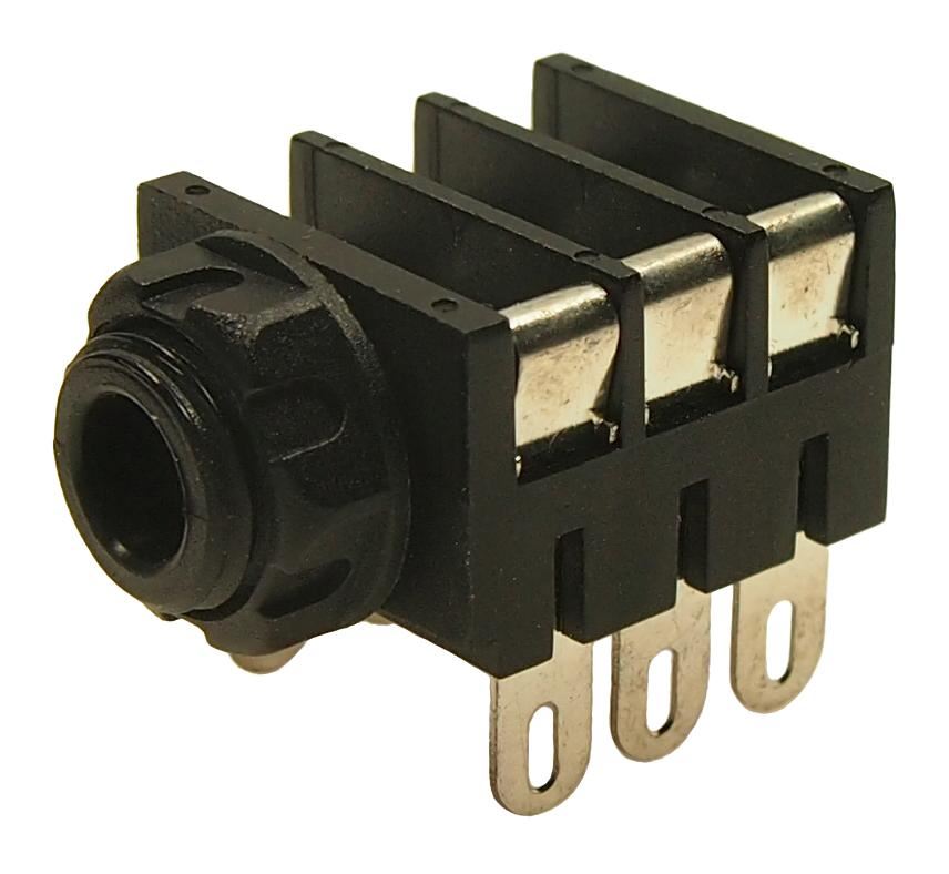 Cliff Electronic Components 6.35mm Panel Mount Stereo Jack Socket - Switched
