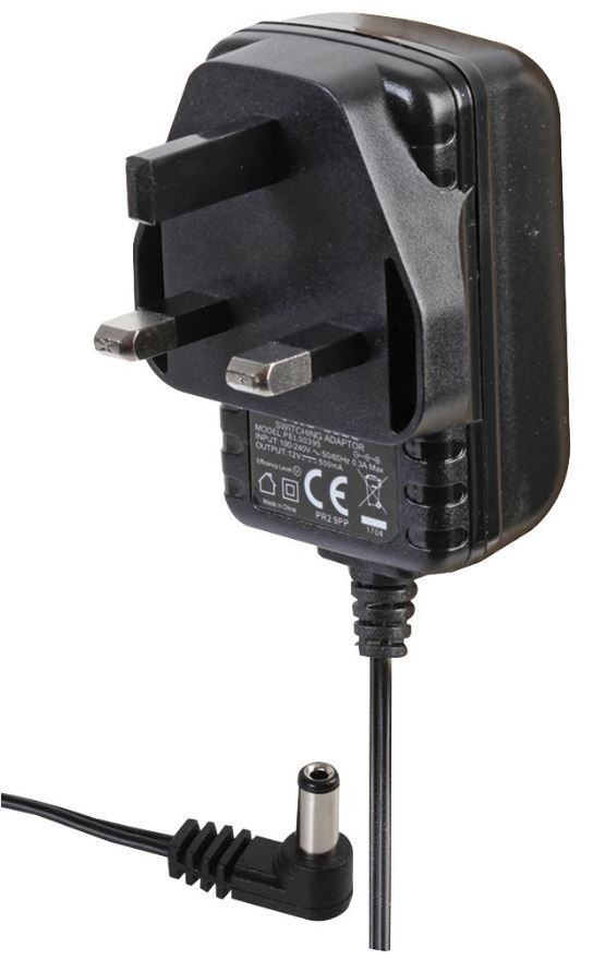 PRO ELEC - 12V, 1A Netzteil mit rechtwinkligem 2,1mm Stecker