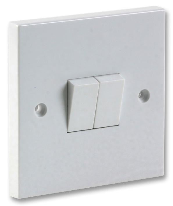 Interrupteur double 2 voies Pro Elec, blanc