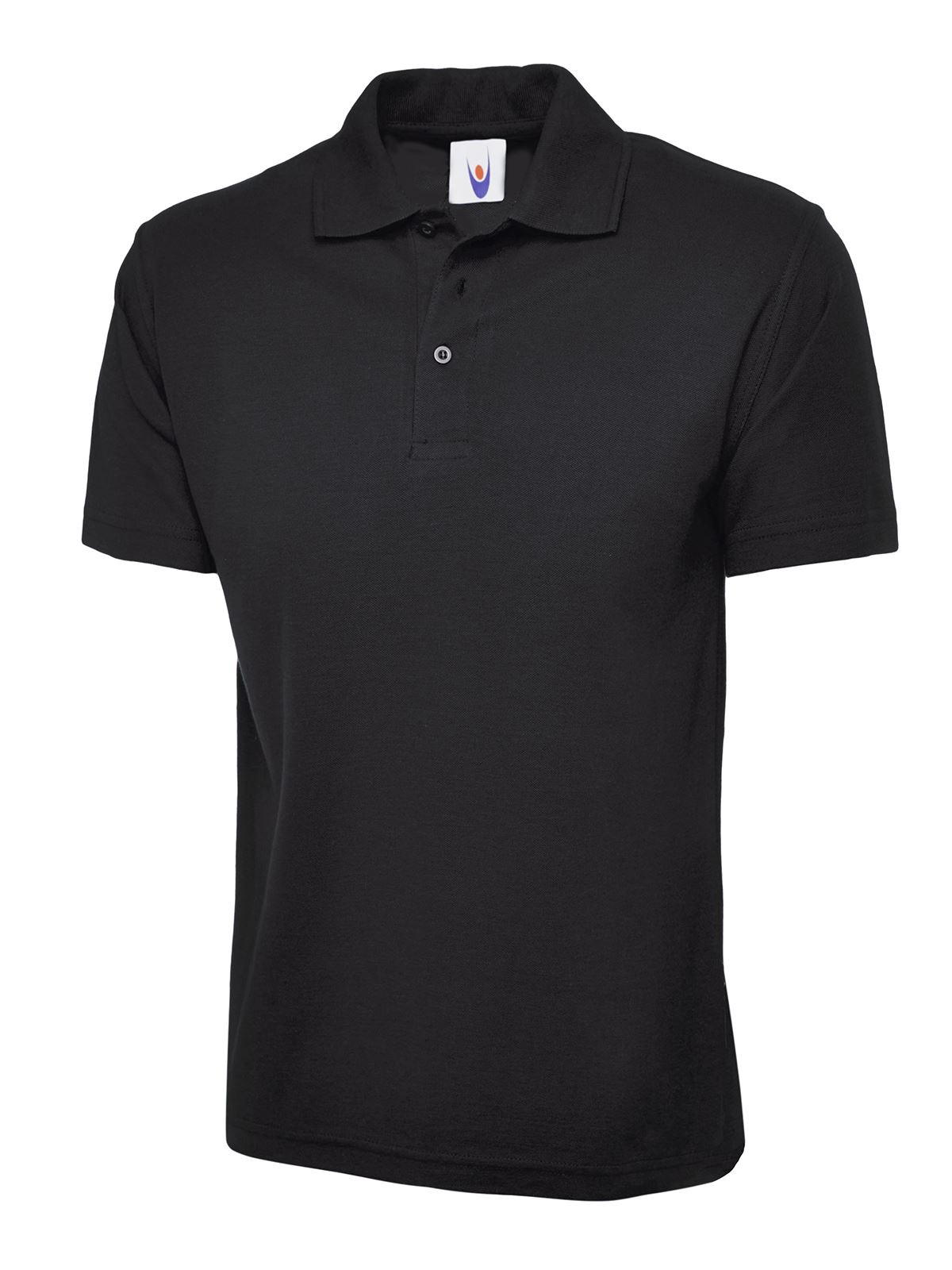 Uneek Unisex Active Polo Shirt - Black - Size L - Polyester/Cotton