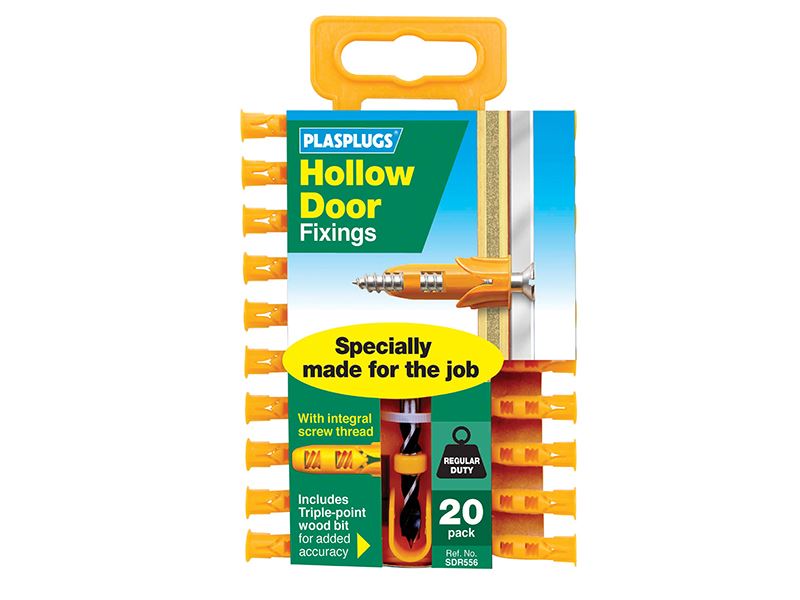 Plasplugs SDR556 Hollow Door Fixings, Pack of 20
