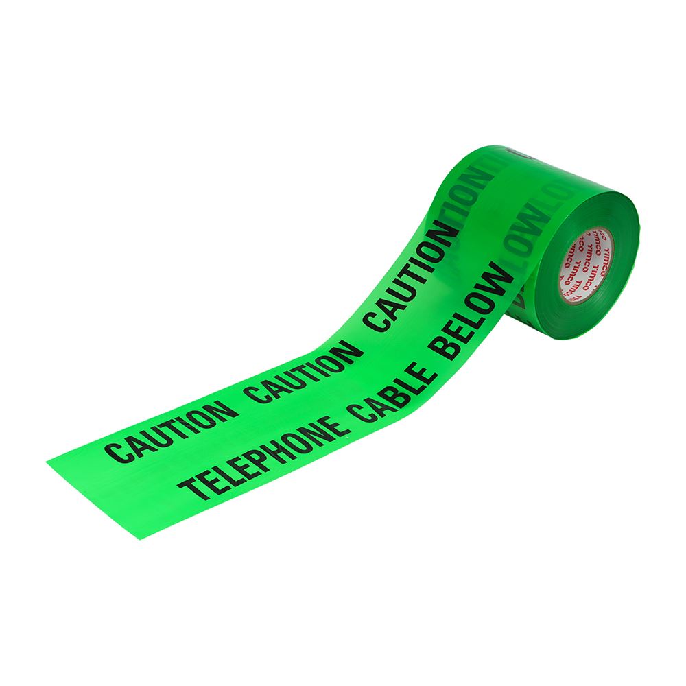 Timco Underground Warning Tape, Green, 365m x 150mm, LDPE