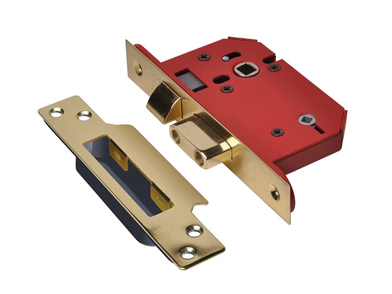 UNION StrongBOLT 22WCS Mortice Bathroom Lock, Polished Brass, 68mm