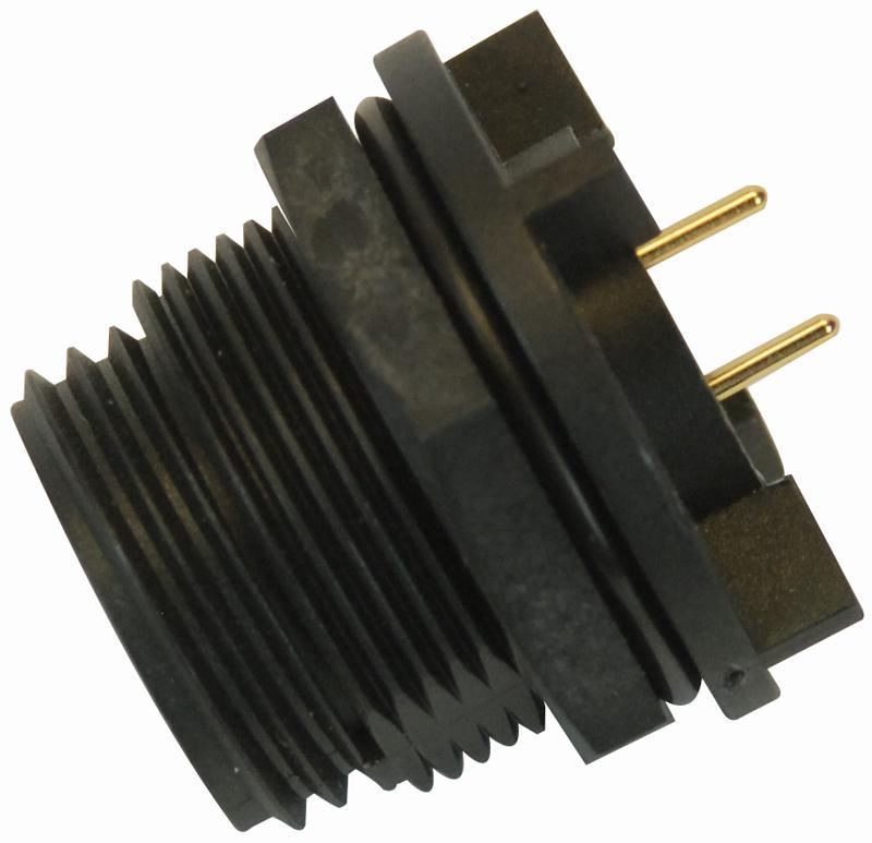 BULGIN 2-polige PCB-stekker, IP68, koperen contacten
