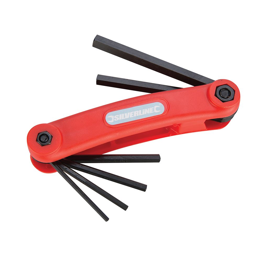 Silverline Metric Hex Key Set, 7-Piece (2.5-10mm), Chrome Vanadium