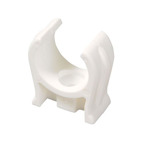 Timco Open Single Pipe Clips, Plastic, 28mm, 50-Pack