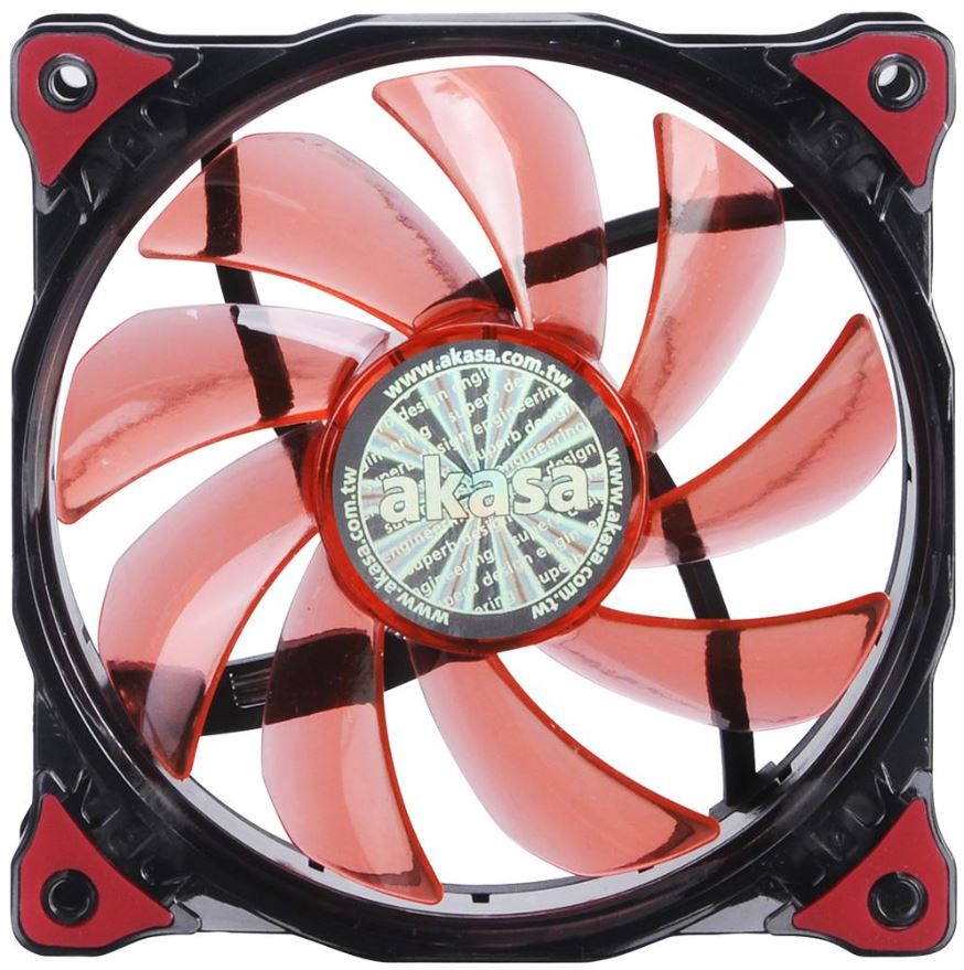 AKASA Vegas 15 LED Case Fan, Red, 120mm