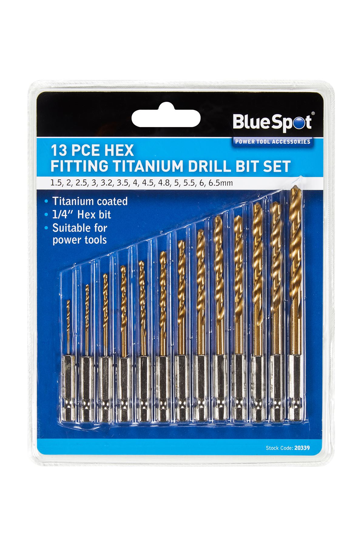 Blue Spot 13-delige Titanium Boorbitset met Zeskantfitting