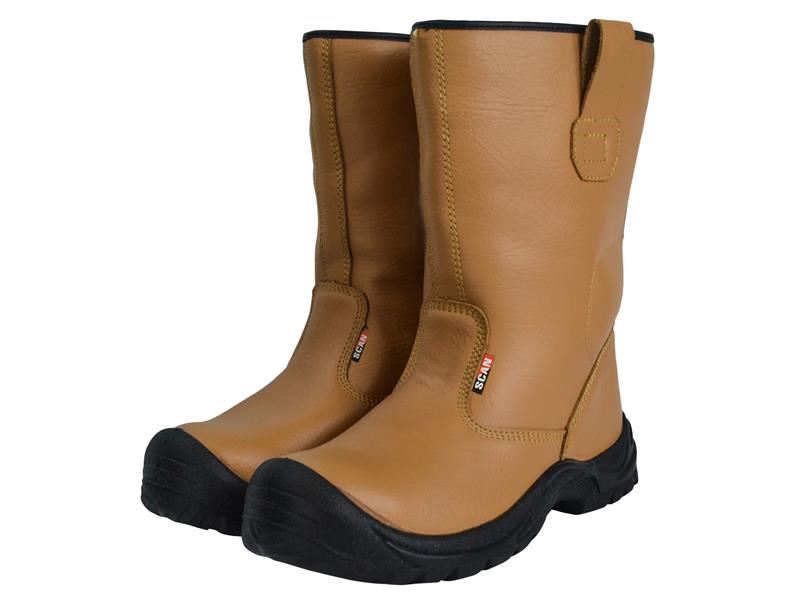 Scan Texas Lined Rigger Boots, Tan, UK 7 (EUR 41)