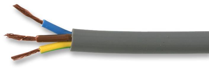 PRO POWER Cavo Elettrico Rotondo 3183Y 3-Conduttori 0.75mm² Grigio 100m