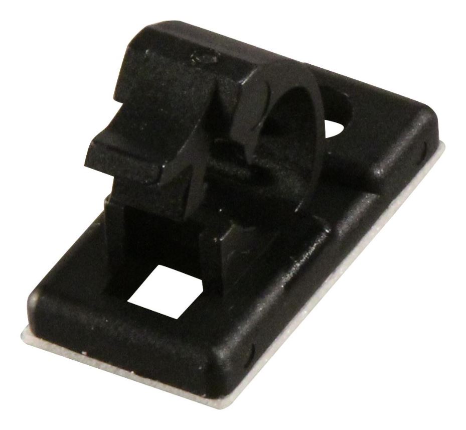 PRO POWER - Klip Kabel Boleh Lepas, Pelekat Sendiri, 5.5mm, Hitam, x100