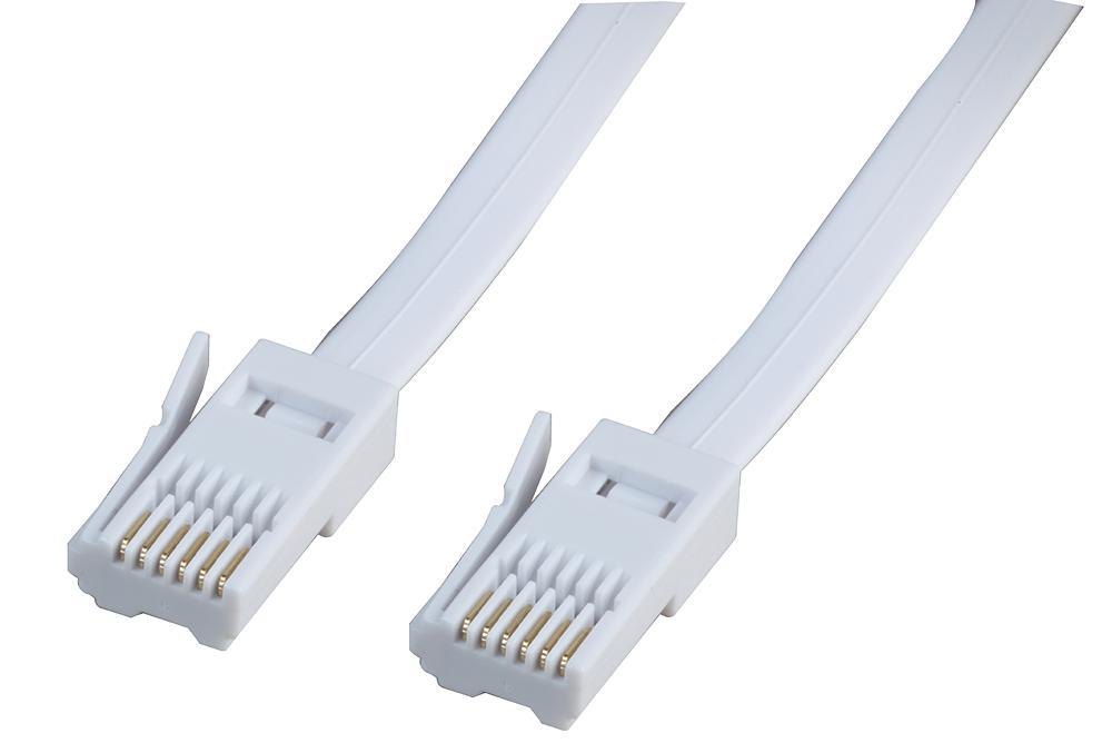 PRO SIGNAL Cable telefónico BT631A de 10m, Blanco