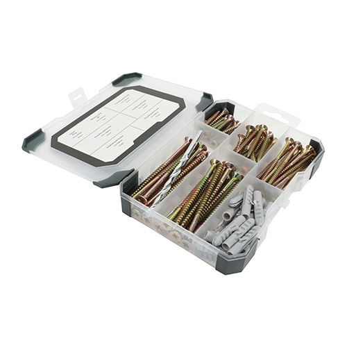 Timco Mixed Tray - Screws, Plugs & 8mm Drill Bit (91pcs)