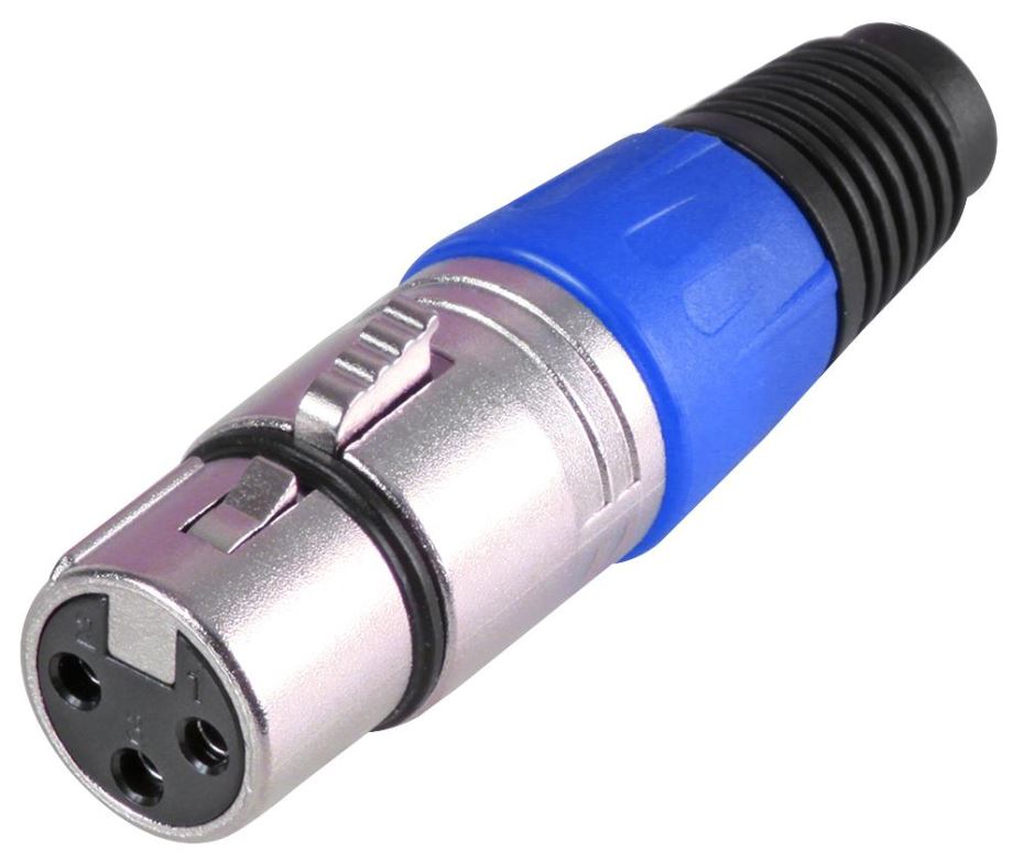 PRO SIGNAL 3극 XLR 소켓, 블루, 케이블 마운트