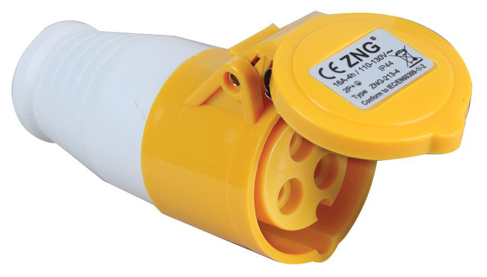 PRO ELEC 32A 110V CEE Socket, 2P+E, IP44, Yellow