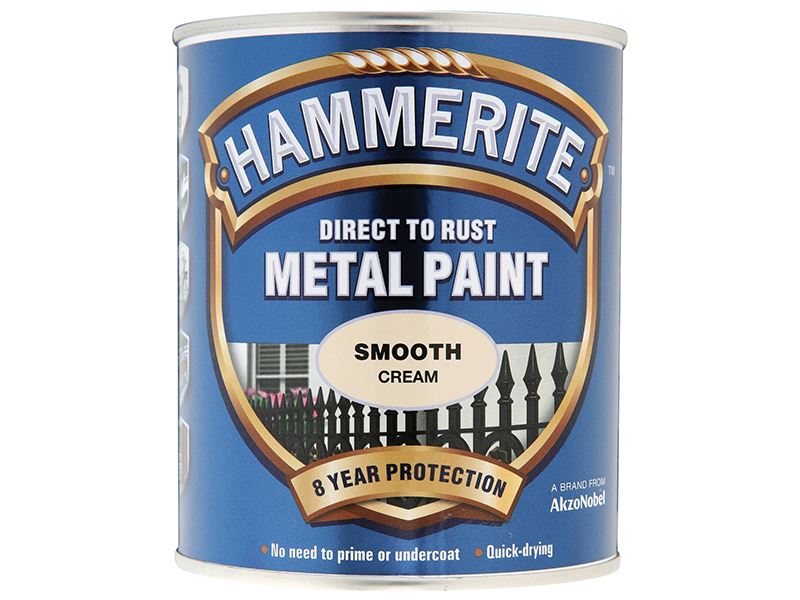 Hammerite Smooth Finish Metal Paint - Cream, 750ml
