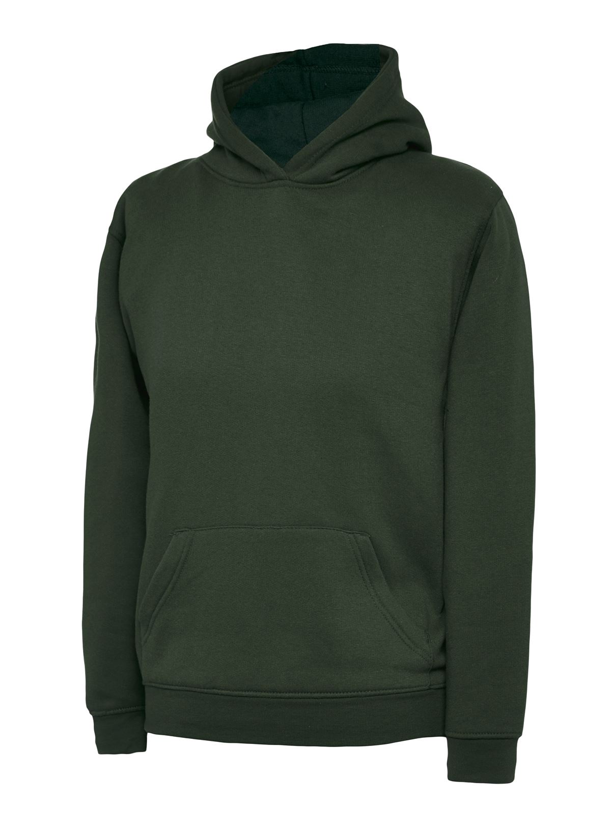 Uneek Kids' Hooded Sweatshirt - Bottle Green, Age 7-8 Years