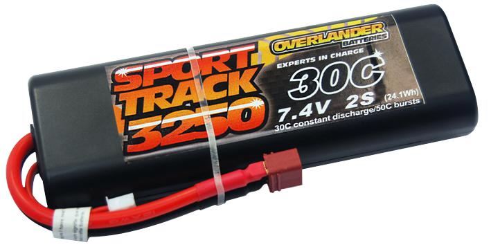 Overlander Sport Track 3250mAh 7.4V 55C LiPo Battery with Hard Case