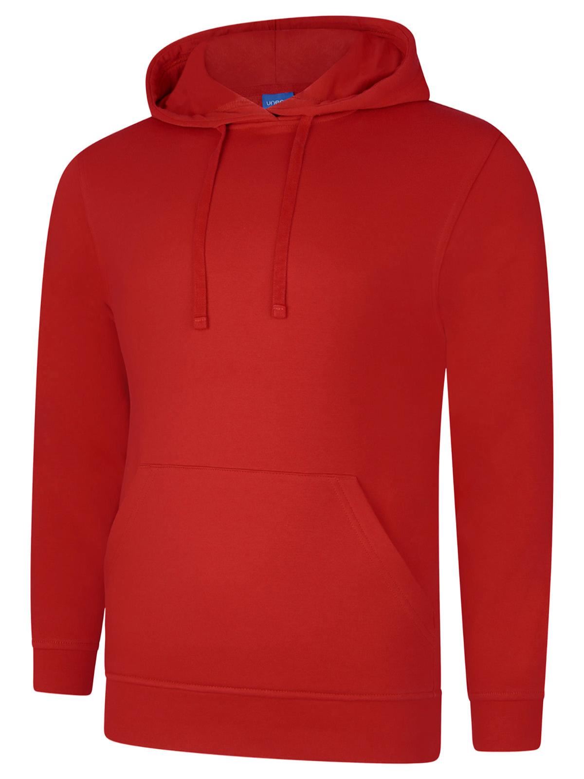 Uneek Unisex Deluxe Hooded Sweatshirt - Sizzling Red, XS