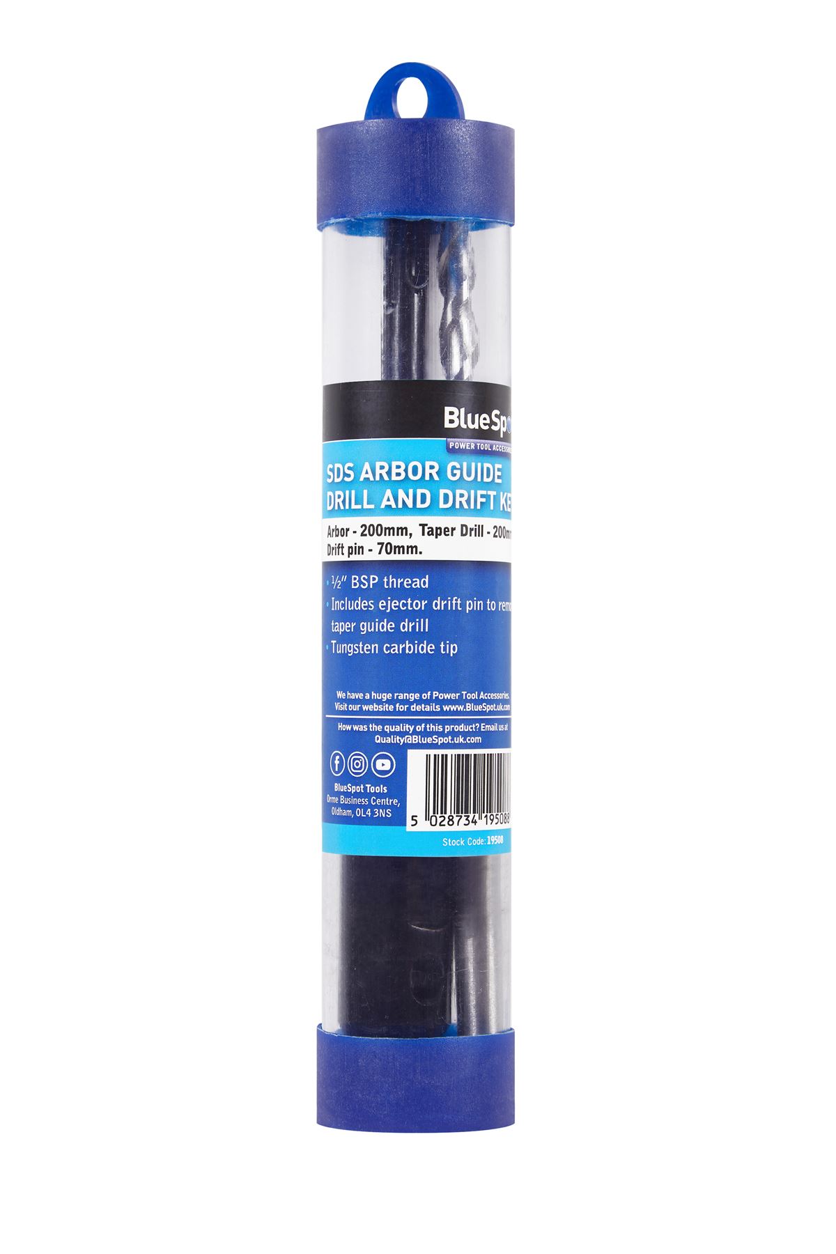 Blue Spot Tools SDS Arbor Guide Drill & Drift Key, Alloy Steel