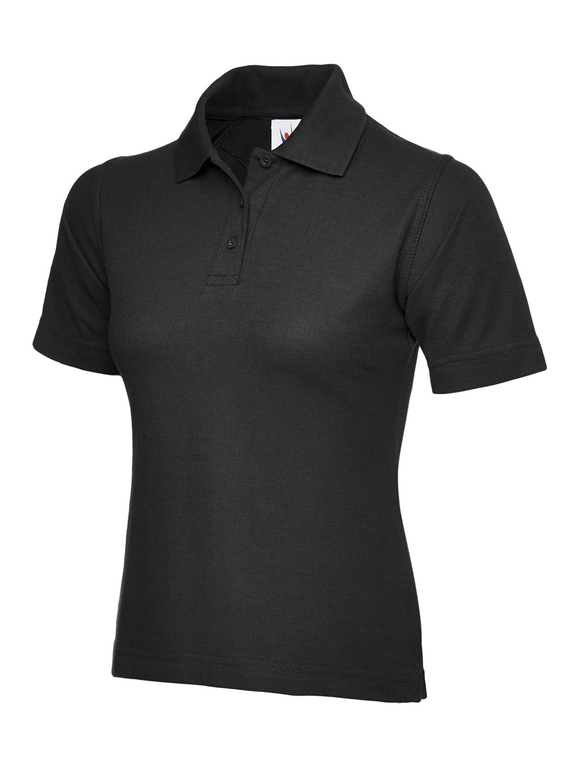 Uneek Women's Classic Polo Shirt - 50% Polyester 50% Cotton, Black, Size 2XL