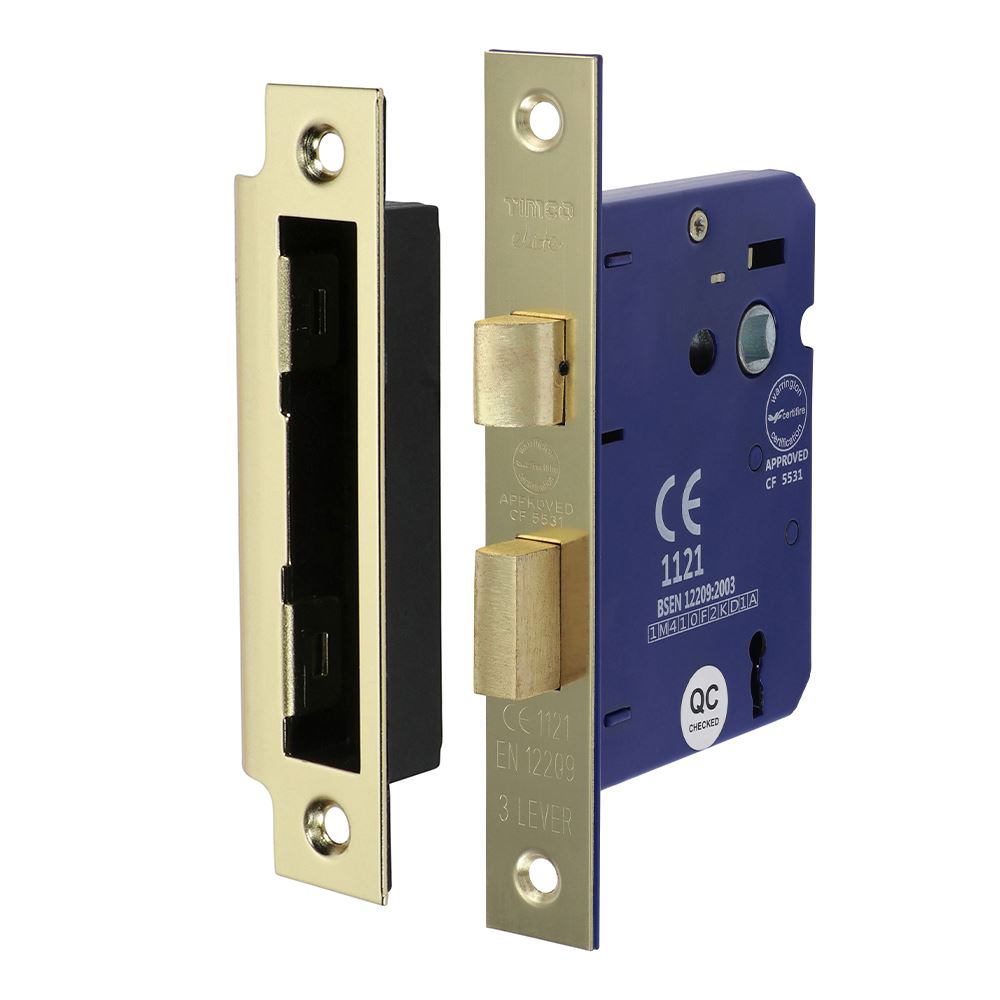 Timco 3 Lever Sashlock, Electro Brass, 78/58mm