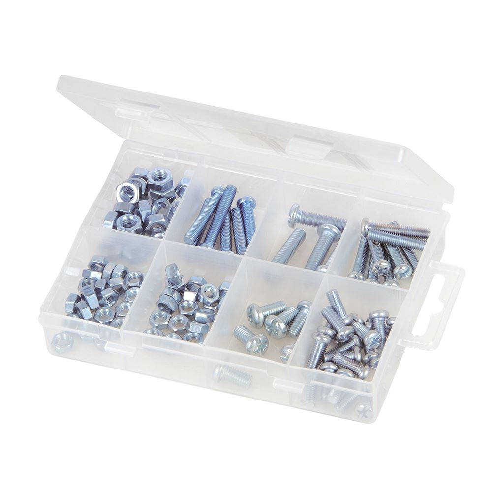 Fixman Machine Screws & Nuts Pack - 105pce, Zinc Plated