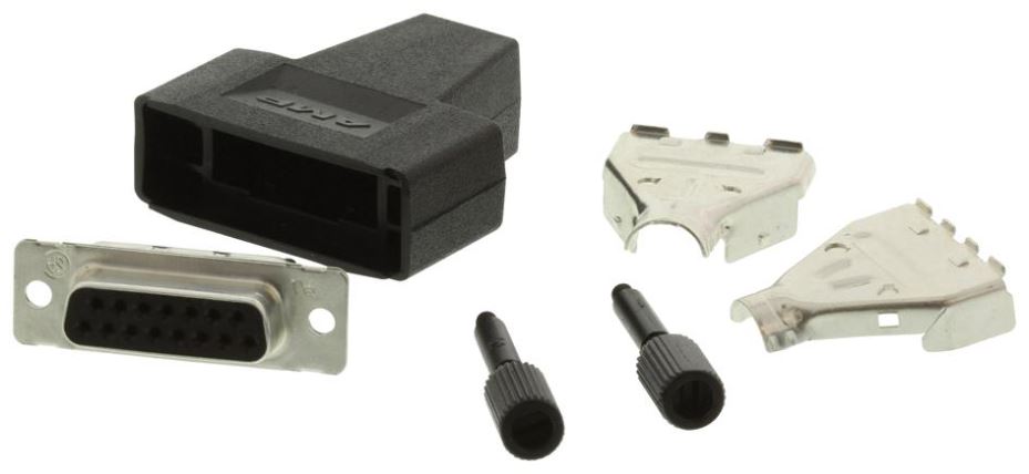 AMP TE CONNECTIVITY D-Sub Socket & Backshell, Crimp, 15 Way