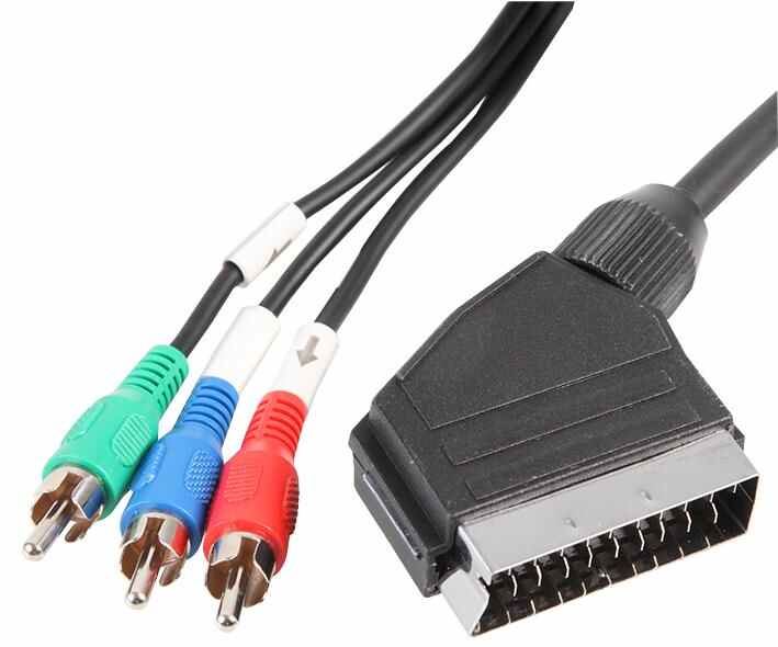 PRO SIGNAL - SCART-Stecker auf 3x Phono (RCA)-Stecker Kabel, 1,5m schwarz