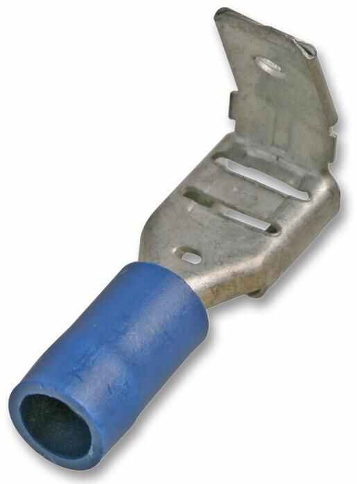 PRO POWER Piggy Back Crimp Terminals, Blue, 16A, 6.3mm, 100 Pack