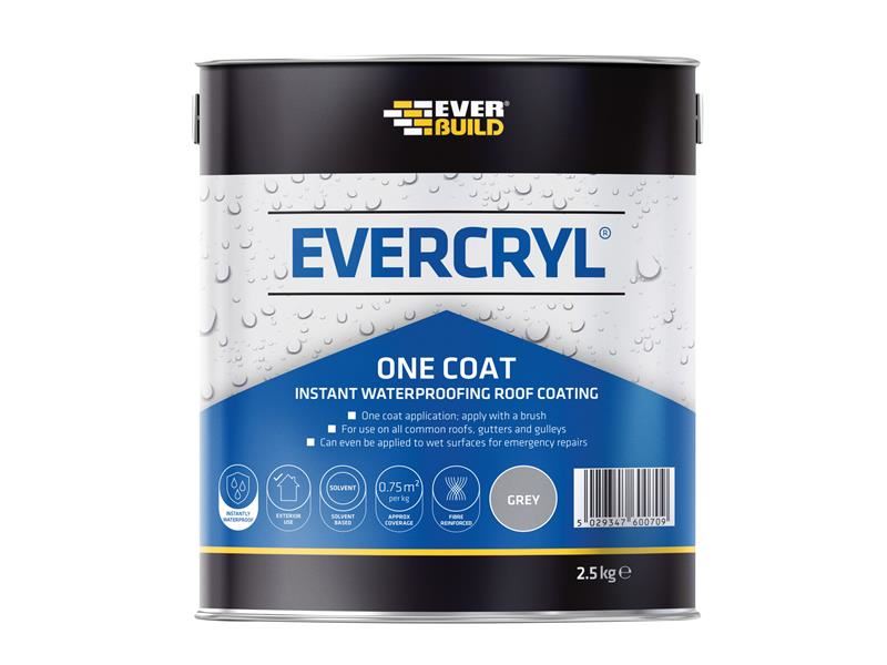 Everbuild Sika EVERCRYL® One Coat Roof Repair, 2.5kg, Grey