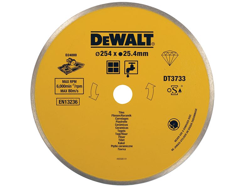 DeWalt Ceramic Diamond Tile Blade, 254 x 25.4mm