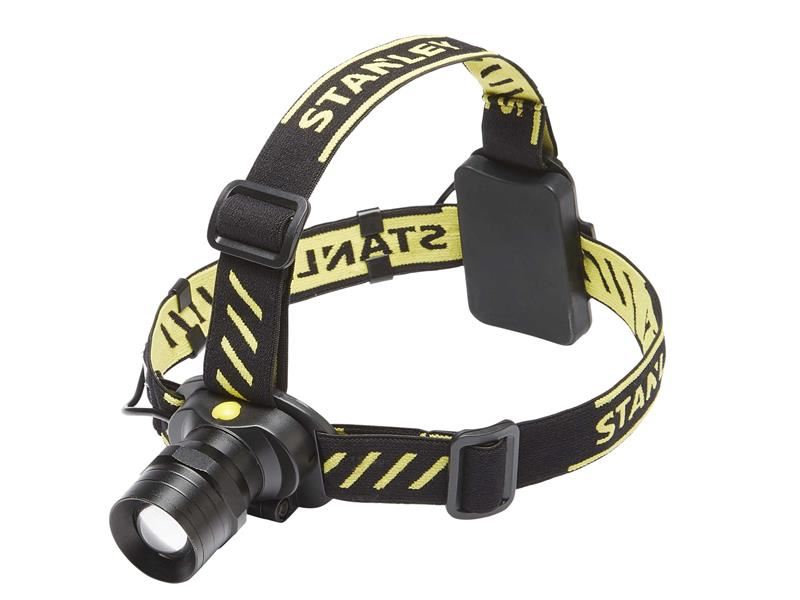 STANLEY Zoom Head Torch, 300 Lumens, Aluminium with Magnetic Side