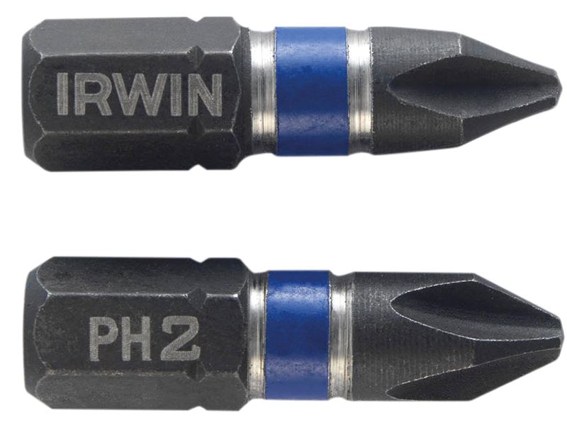 IRWIN Impact Screwdriver Bits, PH2, 25mm, Pack of 20